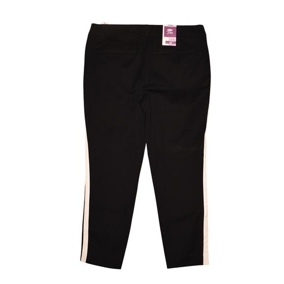 OLD NAVY NEW $45 The Diva‎ Skinny Ankle Pant Black White Leg Stripe Size 12 - Picture 2 of 4